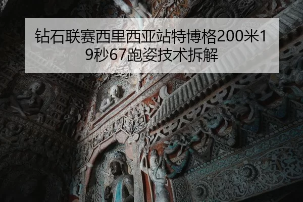 钻石联赛西里西亚站特博格200米19秒67跑姿技术拆解